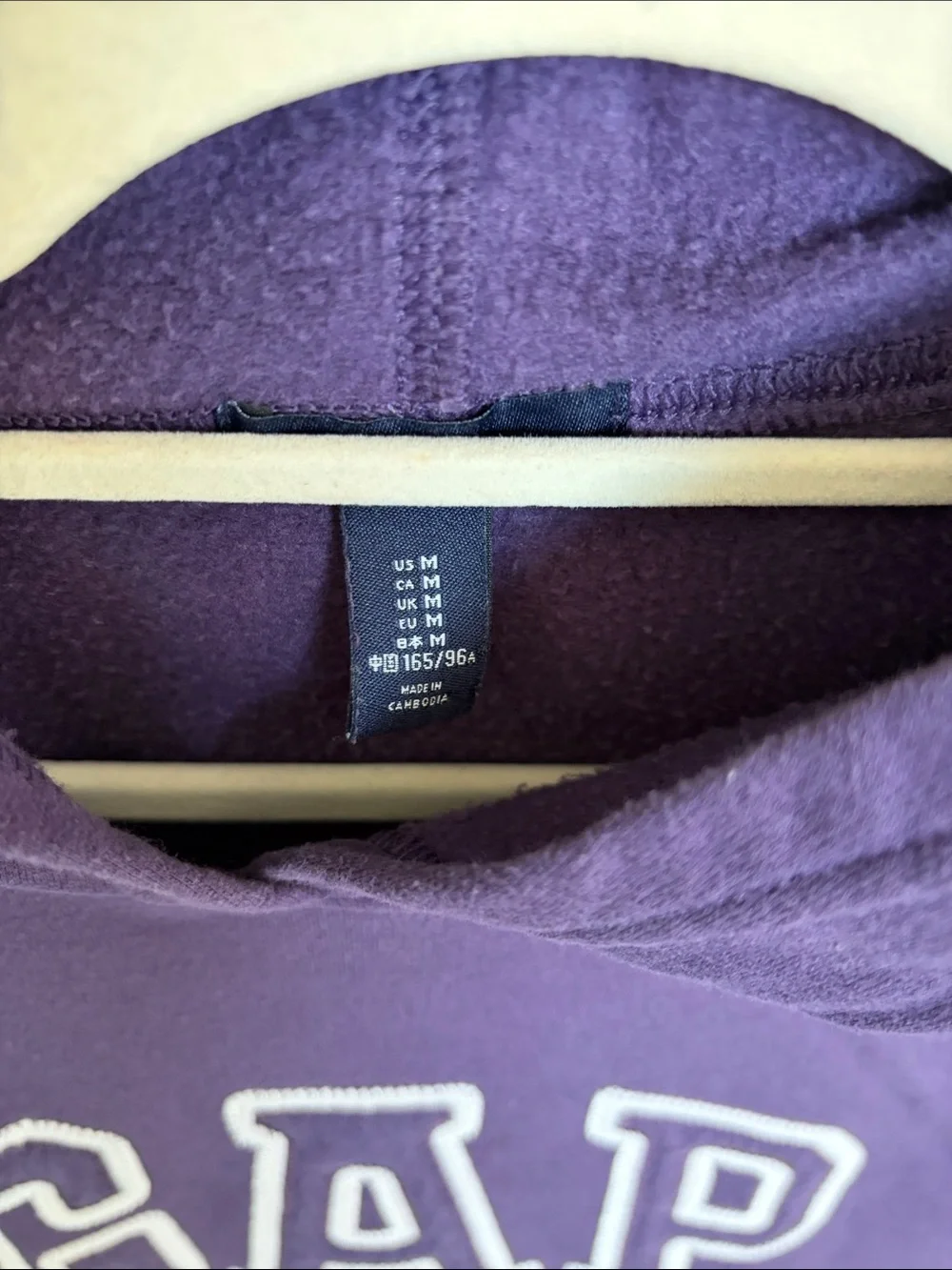 GAP Purple Pullover Hoodie with White Logo